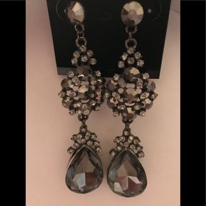 Graphite Crystal Chandelier Earrings